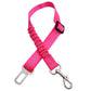 A pink Adjustable Dog Seat Belt Dog Car Seatbelt Harness Leads Elastic Reflective Safety Rope with a metal buckle from Sweetest Paw.