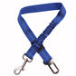 A Sweetest Paw adjustable dog seat belt with a metal buckle.