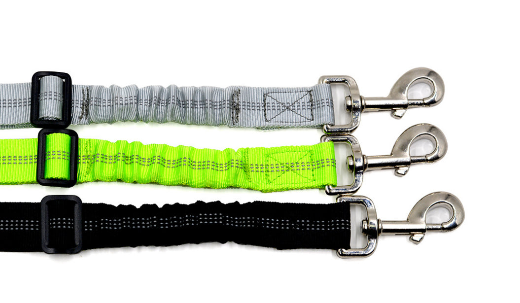Four Sweetest Paw Adjustable Dog Seat Belt Dog Car Seatbelt Harness Leads Elastic Reflective Safety Ropes on a white background.