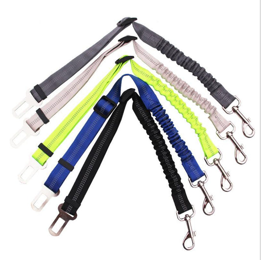 A set of Sweetest Paw Adjustable Dog Seat Belts Dog Car Seatbelt Harness Leads Elastic Reflective Safety Ropes in different colors.