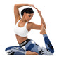 A woman doing yoga in Sweetest Paw's Yoga Leggings Camo PawPrint.