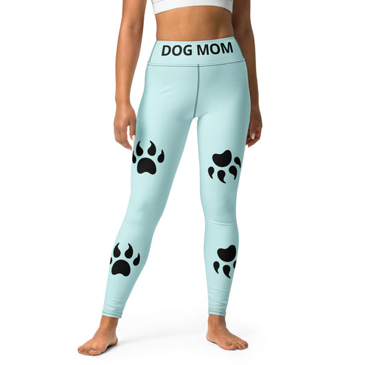 Sweetest Paw Yoga Leggings Teal PawPrint.