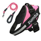 A Personalized Reflective Breathable Adjustable Dog Harness and Leash Set with the word Sweetest Paw on it.