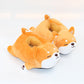 a pair of Cute Shiba Inu Dog Slippers by Sweetest Paw on a white surface.