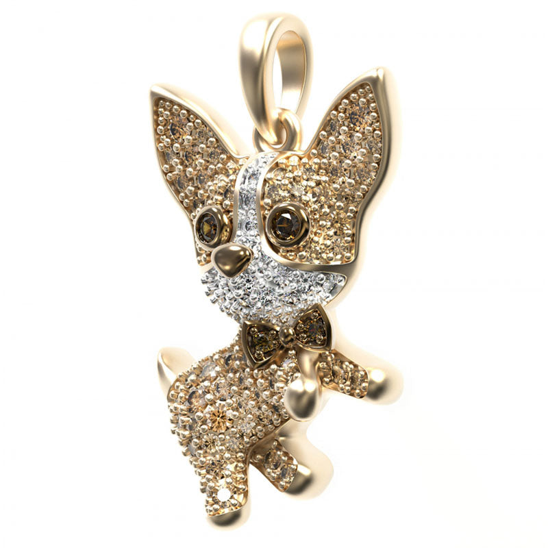 A Sweetest Paw Chihuahua Dog Necklace Pendant with diamonds.