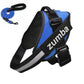 A Sweetest Paw Personalized Reflective Breathable Adjustable Dog Harness and Leash Set with the word zumba on it.